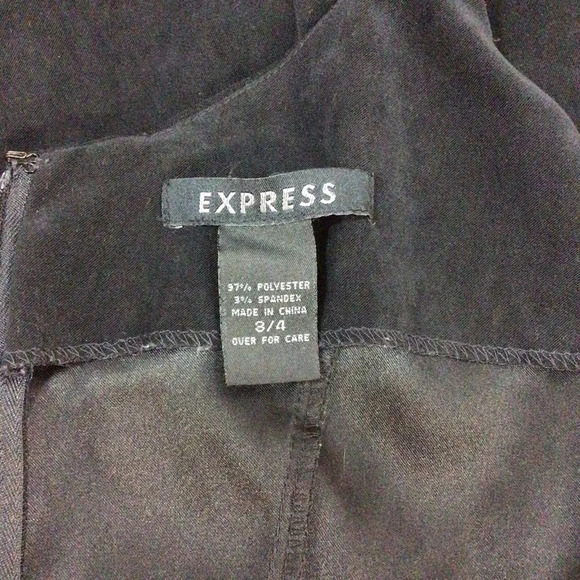 Express Black Spaghetti Strap Fully Lined Dress - Size 3/4 - Picture 7 of 8